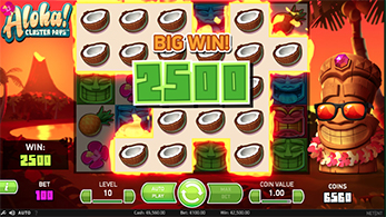 Sistema de multiplicadores do Aloha! Cluster Pays mostrando como clusters maiores aumentam os ganhos