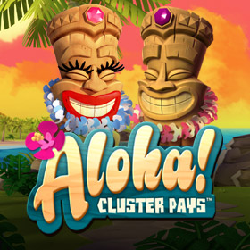 Acumulação de multiplicadores durante Free Spins no Aloha! Cluster Pays com clusters expandidos