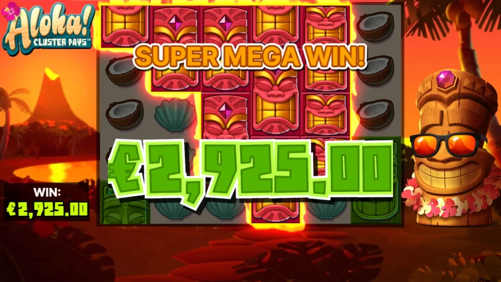 Símbolo Wild do Aloha Cluster Pays a substituir símbolos para completar cluster vencedor